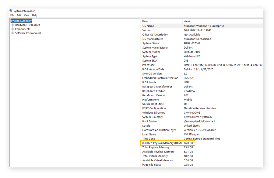 How to Check RAM Size, Speed, & Type AVG